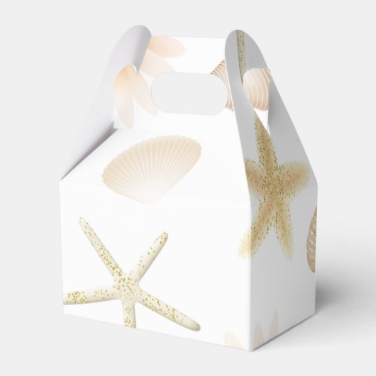 Peach Beach Seashells & Flowers Modern Weddenschap Bedankdoosjes (Achterkant)