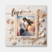 Peach Beach Shells Love Foto Magneet (Voorkant)
