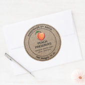 Peach Behoudt Jelly Jam Jar Label Kraft Style (Envelop)