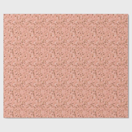 Peach Beige Tan Brown Terrazzo Marble Pattern Cadeaupapier (Vlak)