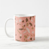 Peach Beige Tan Brown Terrazzo Marble Pattern Koffiemok (Links)