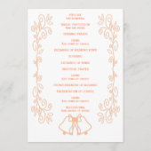 Peach Bells Scrollwork Ontwerp Wedding Programma (Achterkant)