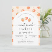 Peach Birthday Invitation | Zoet Peach Kaart (Staand voorkant)