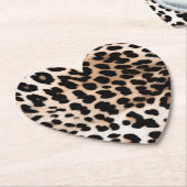 Peach Black Cream Leopard Christmas Kartonnen Onderzetters (Gekanteld)