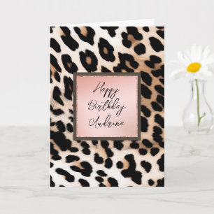 Peach Black Cream Leopard Kaart