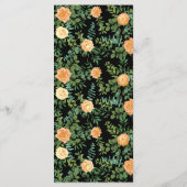 Peach Black Floral Wedding Elegant Menu (Achterkant)