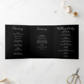 Peach Black Peony Rose Programmes de mariage (Intérieur)