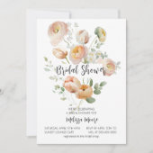 Peach Blooms de rose Invitation de douche nuptiale (Devant)