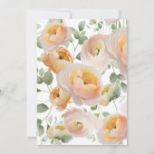 Peach Blooms de rose Invitation de douche nuptiale (Dos)