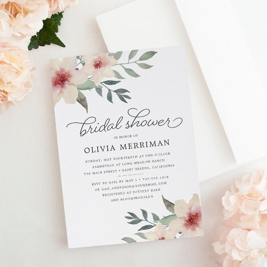 Peach Blossom Bridal Shower Uitnodiging