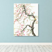 Peach blossom canvas afdruk (Insitu (Houten vloer))