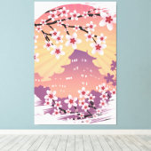 Peach Blossom Canvas Afdruk (Insitu (Houten vloer))