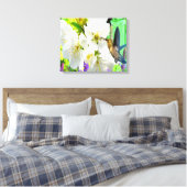 Peach Blossom Hummingbird Canvas Afdruk (Insitu (Slaapkamer))
