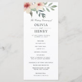 Peach Blossom huwelijksceremonie programma (Voorkant)