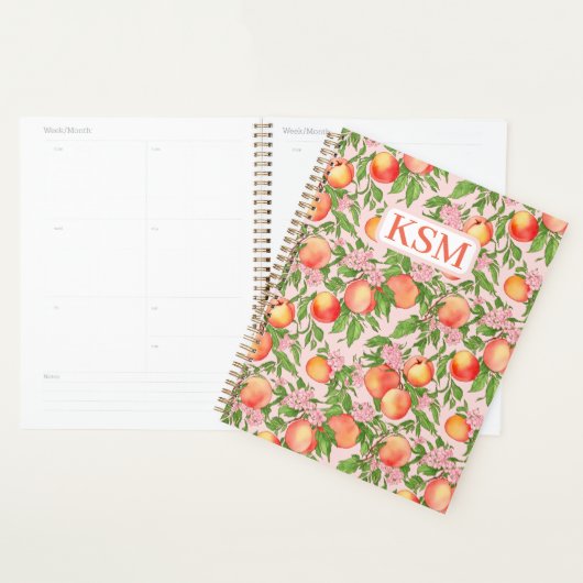 Peach Blossom Monogram Dagplanner Planner (Display)