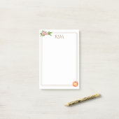 Peach Blossom Monogram Post it Notes (Op bureau)