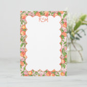 Peach Blossom Monogramme Cartes (Debout devant)