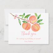 Peach Blossom Verjaardag Bedankkaart (Voorkant)
