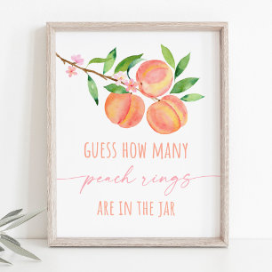 Peach Blossom Verjaardag Raad hoeveel spel Poster