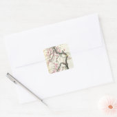 Peach blossom vierkante sticker (Envelop)