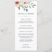 Peach Blossom Wedding Menu Kaart (Voorkant)