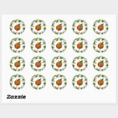 Peach Blossom Wreath Ronde Sticker (Vel)