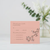 Peach Blossoms Chinois Mariage Carte RSVP (Debout devant)