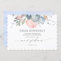 Peach Blossoms Dusty Blue Be My Maid of Honor