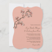 Peach Blossoms Sakura Mariage chinois Invitation (Devant)