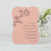 Peach Blossoms Sakura Mariage chinois Invitation (Debout devant)