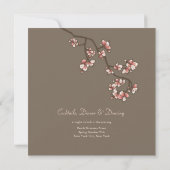 Peach Blossoms Sakura Mariage chinois Invitation (Dos)