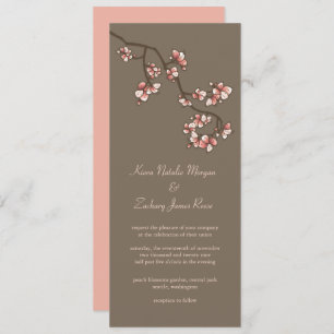 Peach Blossoms Sakura Mariage chinois Invitation