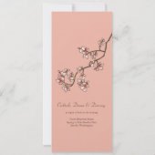 Peach Blossoms Sakura Mariage chinois Invitation (Dos)