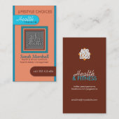 Peach & Blue Ajouter votre Carte de visite photo (Devant / Derrière)