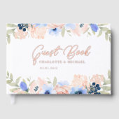 Peach Blue Blush Wedding Gastenboek (Voorkant)