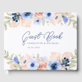 Peach Blue Blush Wedding Gastenboek (Voorkant)