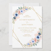 Peach Blue Wedding Collectie Uitnodiging (Voorkant)