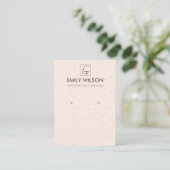 PEACH BLUSH CERAMIC TEXTURE EARRING DISPLAY LOGO VISITEKAARTJE (Staand voorkant)