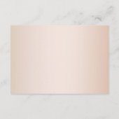 Peach Blush Cream Bruiloft RSVP Informatiekaartje (Achterkant)
