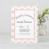 Peach Blush Damask Sweet 16 Birthday (Staand voorkant)