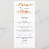 Peach, Blush en Champagne bruiloft Menu w / Monogr (Voorkant)