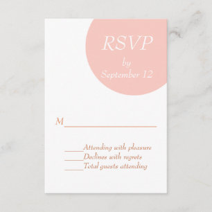 Peach Blush et carte de mariage moderne blanc RSVP