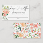 Peach blush fille baby shower cartes de tombola de (Devant / Derrière)