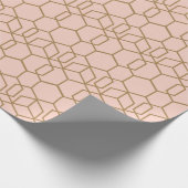 Peach Blush & Gold Modern Boho geometric Glam Cadeaupapier (Hoek)