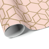 Peach Blush & Gold Modern Boho geometric Glam Cadeaupapier (Rol Hoek)