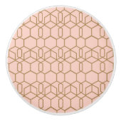 Peach Blush & Gold Modern Boho geometric Glam Keramische Knop (Voorkant)