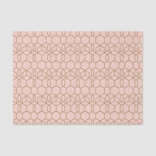 Peach Blush & Gold Modern Boho geometric Glam Tissuepapier (Voorkant)