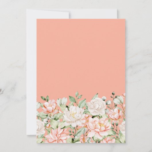 Peach Blush Ivory Bewaar de datum Kaart (Achterkant)