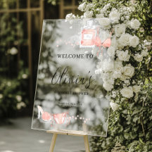 Peach Blush Lingerie Bridal Shower Welcome