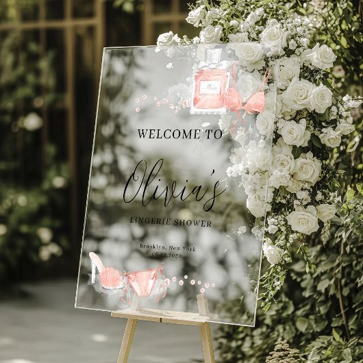 Peach Blush Lingerie Bridal Shower Welcome